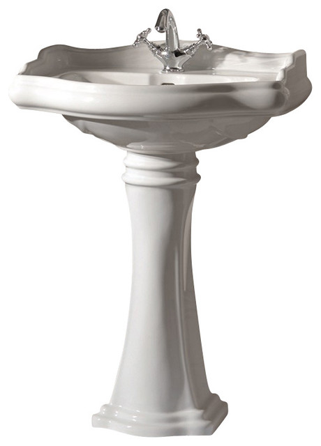 ... Retro Pedestal Sink with One Faucet Hole traditional-bathroom-sinks